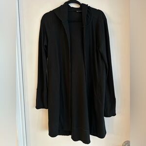 Athleta Black Harmony Wrap - Long Hooded Ribbed Cardigan - Size S